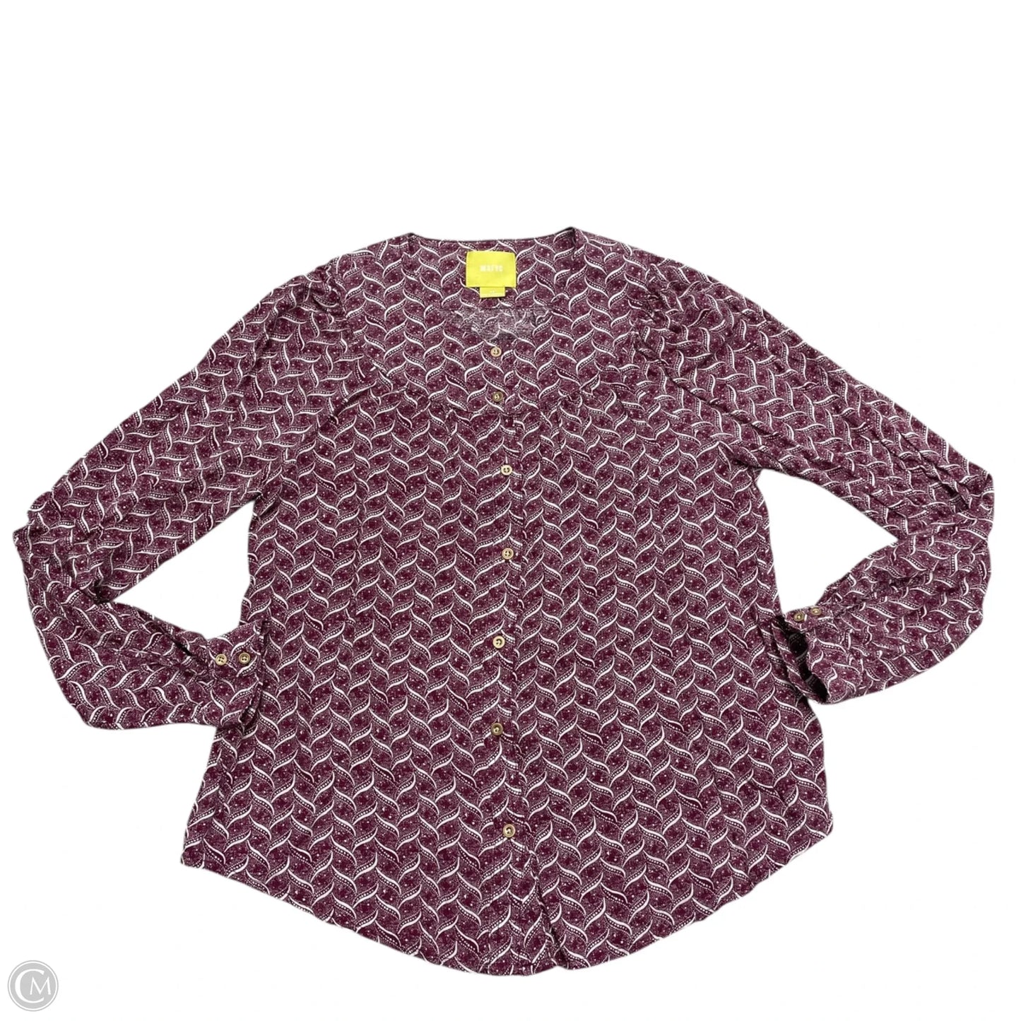 Top Long Sleeve By Maeve In Purple & White, Size: Xs