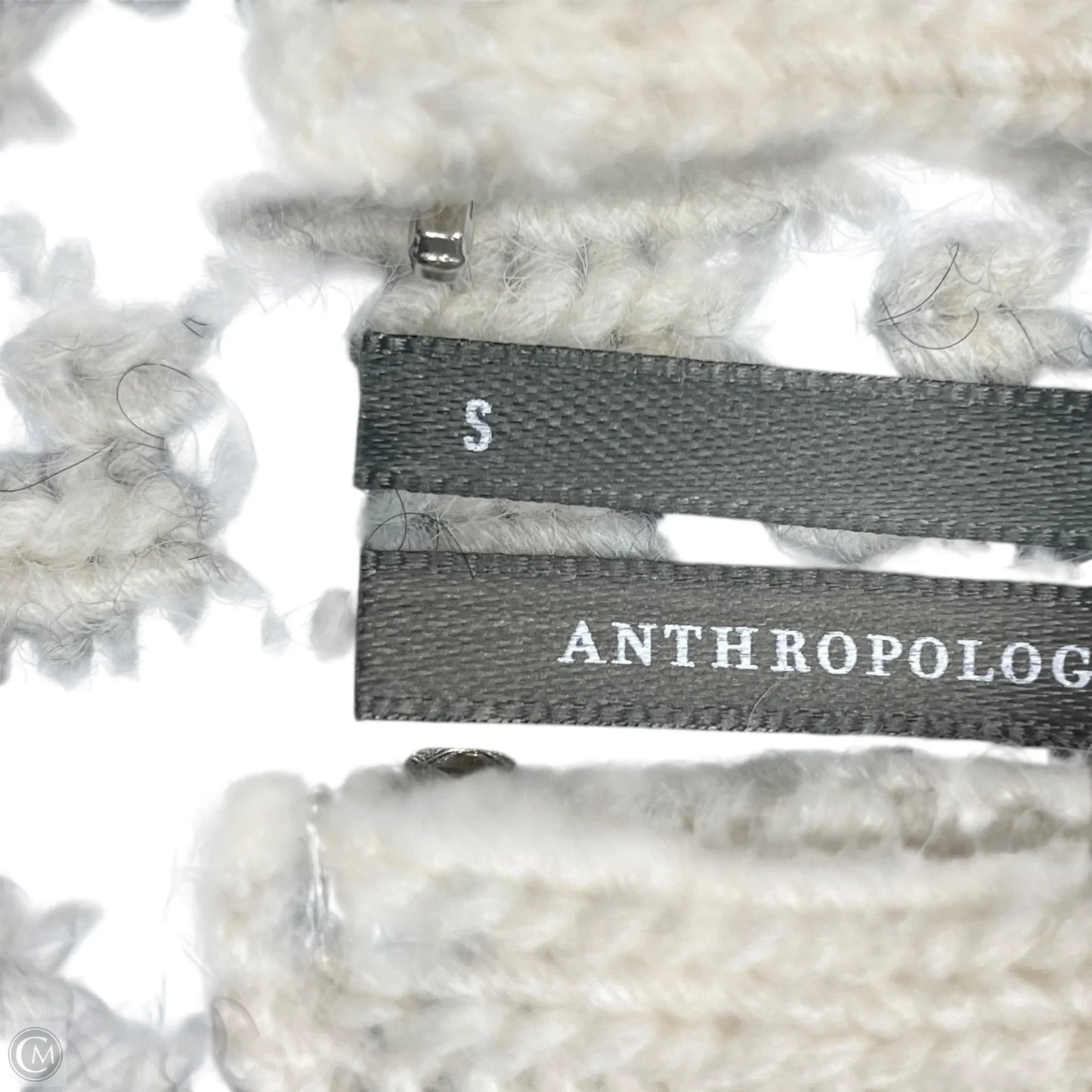 Sweater Short Sleeve By Anthropologie In Blue & Cream, Size: S