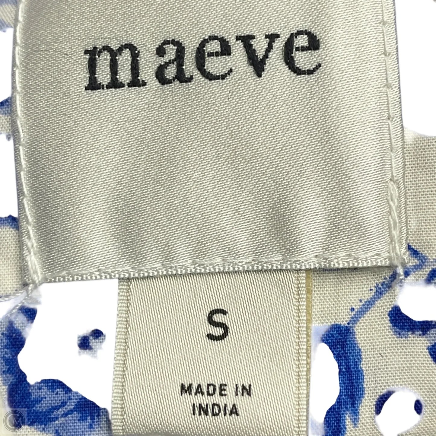 Top Short Sleeve By Maeve In Blue & White, Size: S
