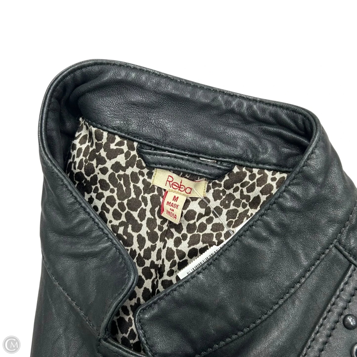 Jacket Leather By Reba In Black, Size: M