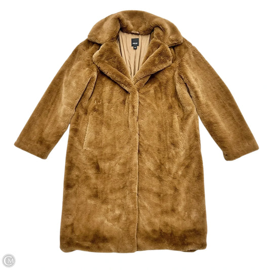 Coat Faux Fur & Sherpa By Simply Vera In Tan, Size: L