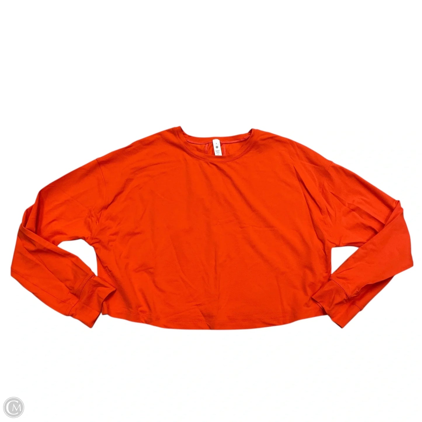 Athletic Top Long Sleeve Crewneck By Lululemon In Orange, Size: S