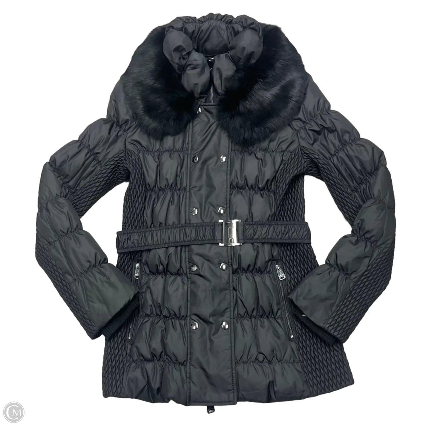 Jacket Puffer & Quilted By Via Spiga In Black, Size: M
