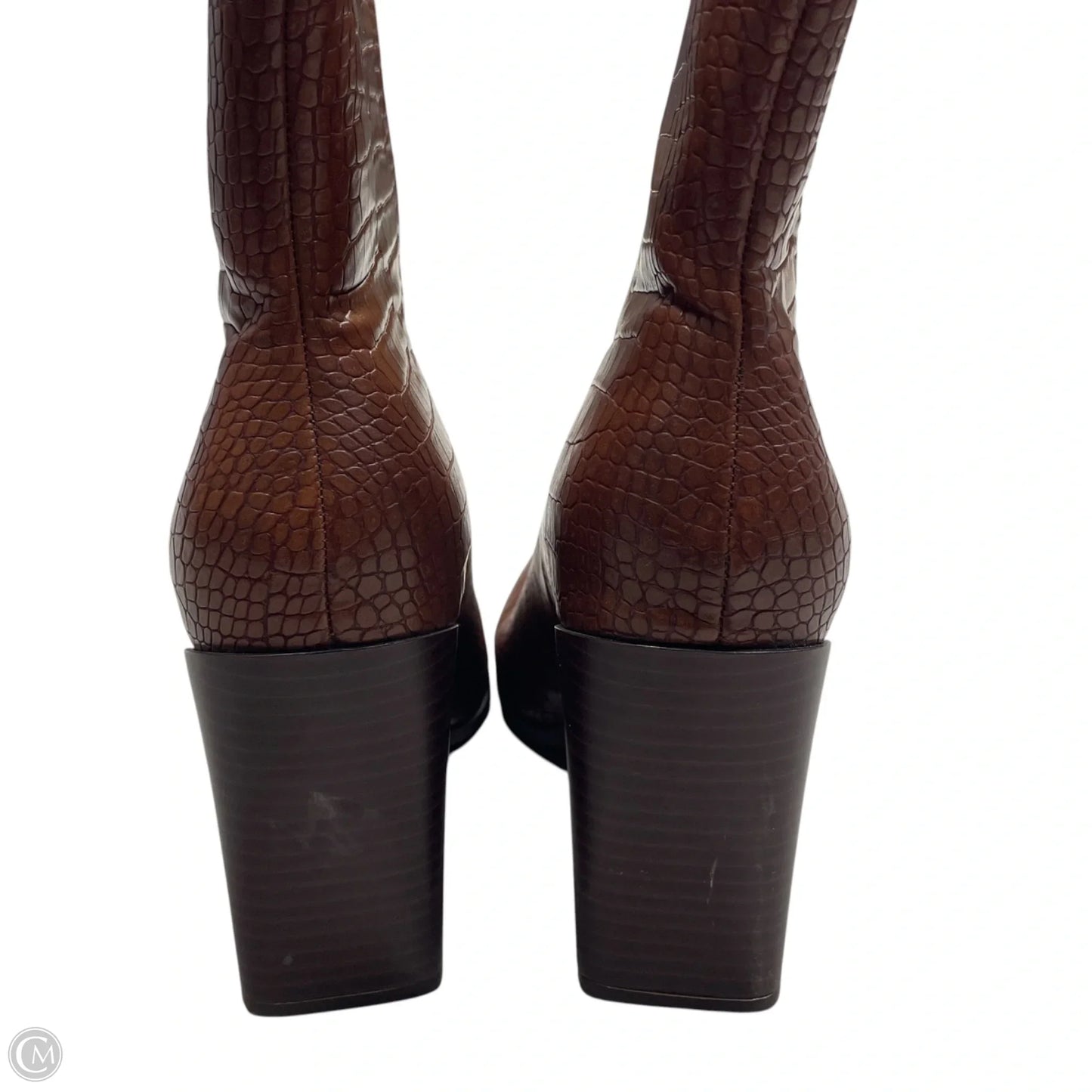 Boots Ankle Heels By Tru Comfort In Brown, Size: 7