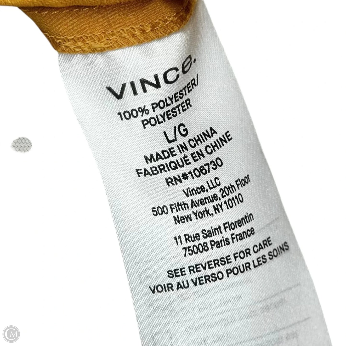 Tank Top By Vince In Yellow, Size: L