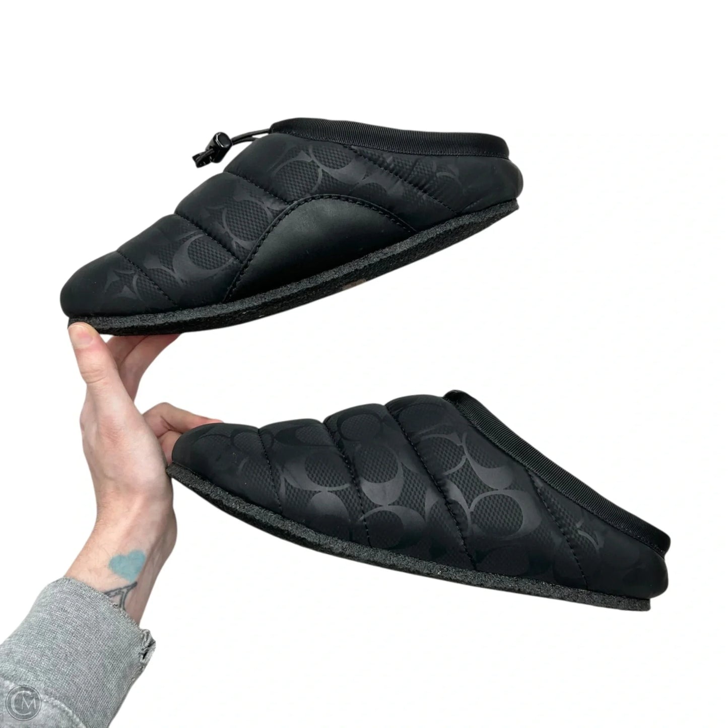 Slippers Designer By Coach In Black, Size: 9