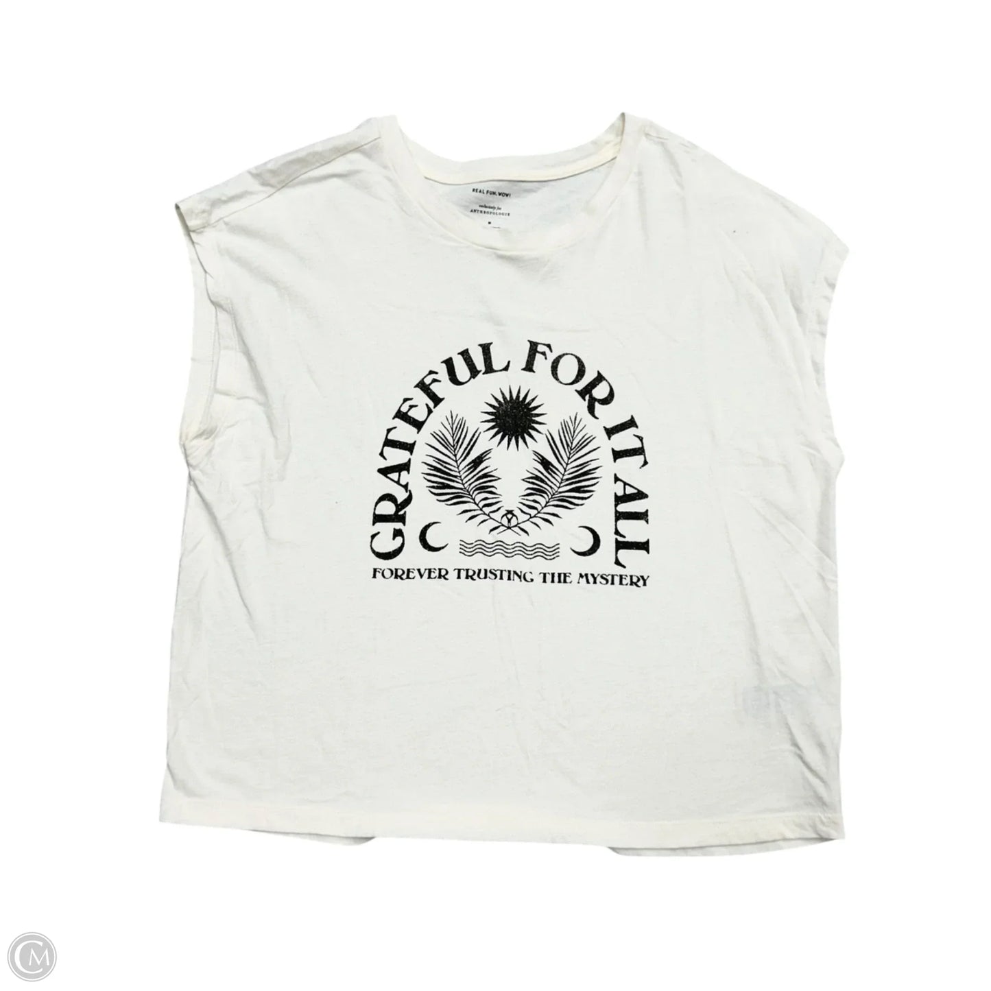 Top Short Sleeve By Anthropologie In Cream, Size: M