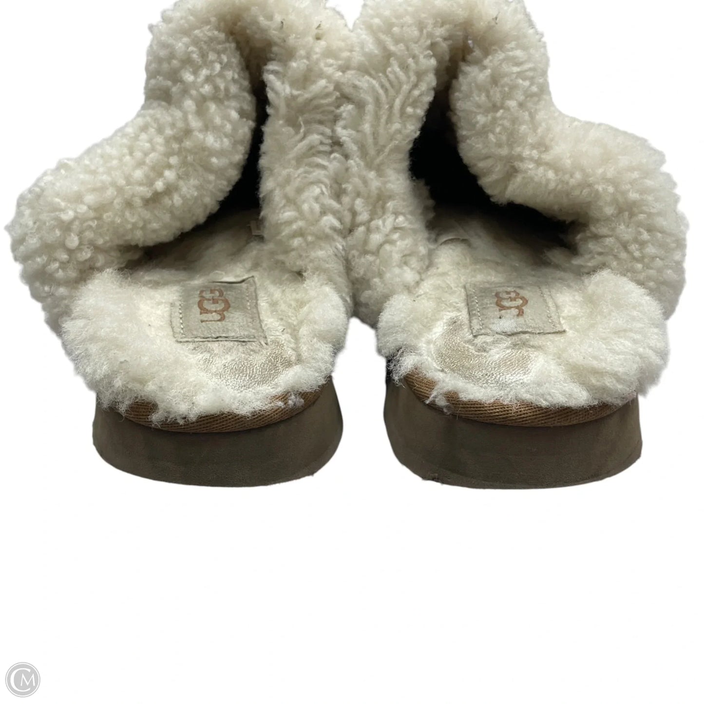 Slippers Designer By Ugg In Tan, Size: 8