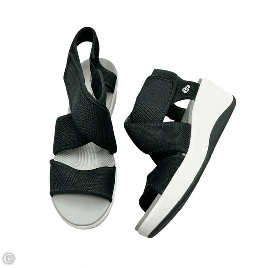 Sandals Heels Wedge By Clarks In Black, Size: 7