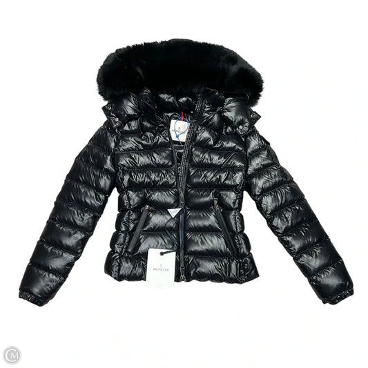 Coat Luxury Designer By Moncler In Black, Size: Xs