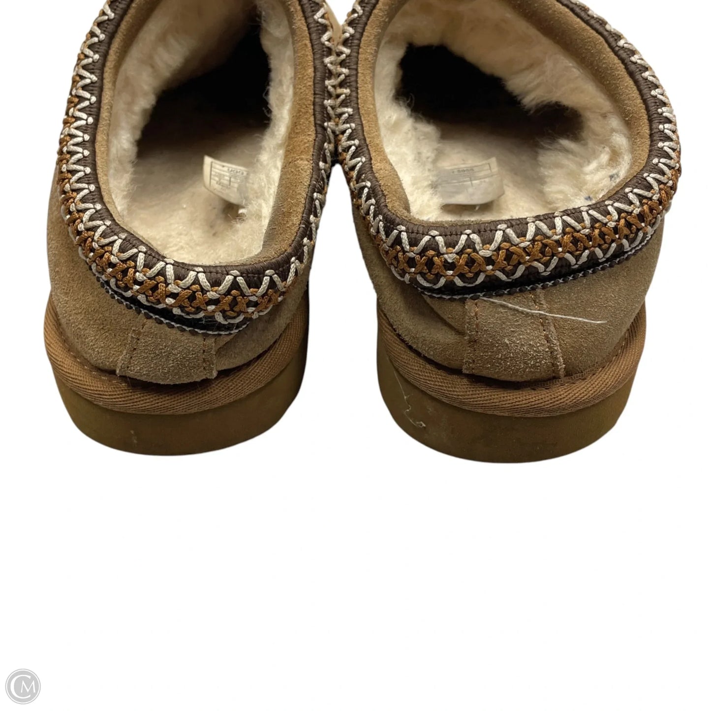 Slippers Designer By Ugg In Tan, Size: 7