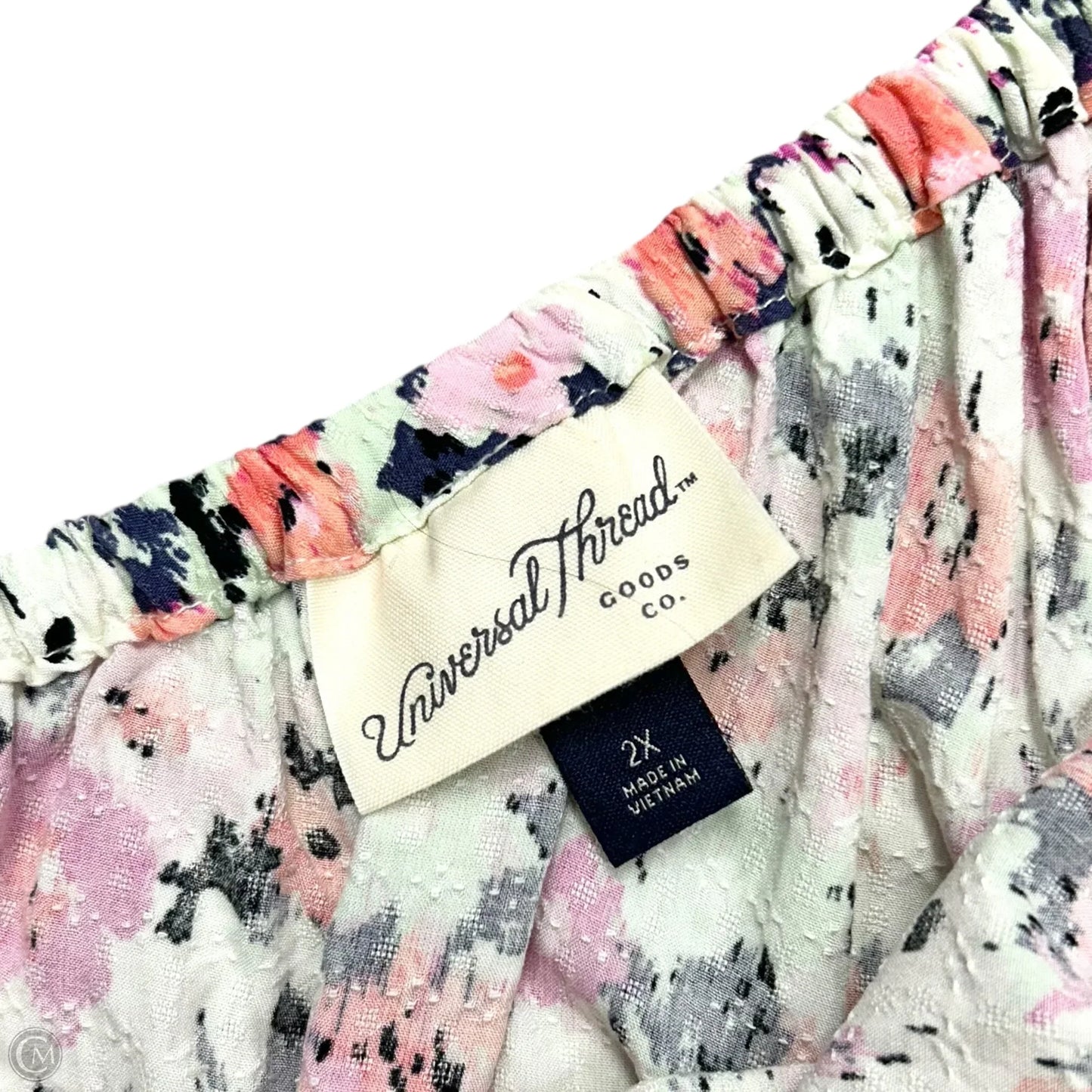 Top Sleeveless By Universal Thread In Pink & White, Size: 2x