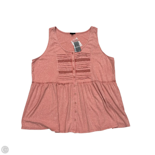 Top Sleeveless By Torrid In Peach, Size: 2x
