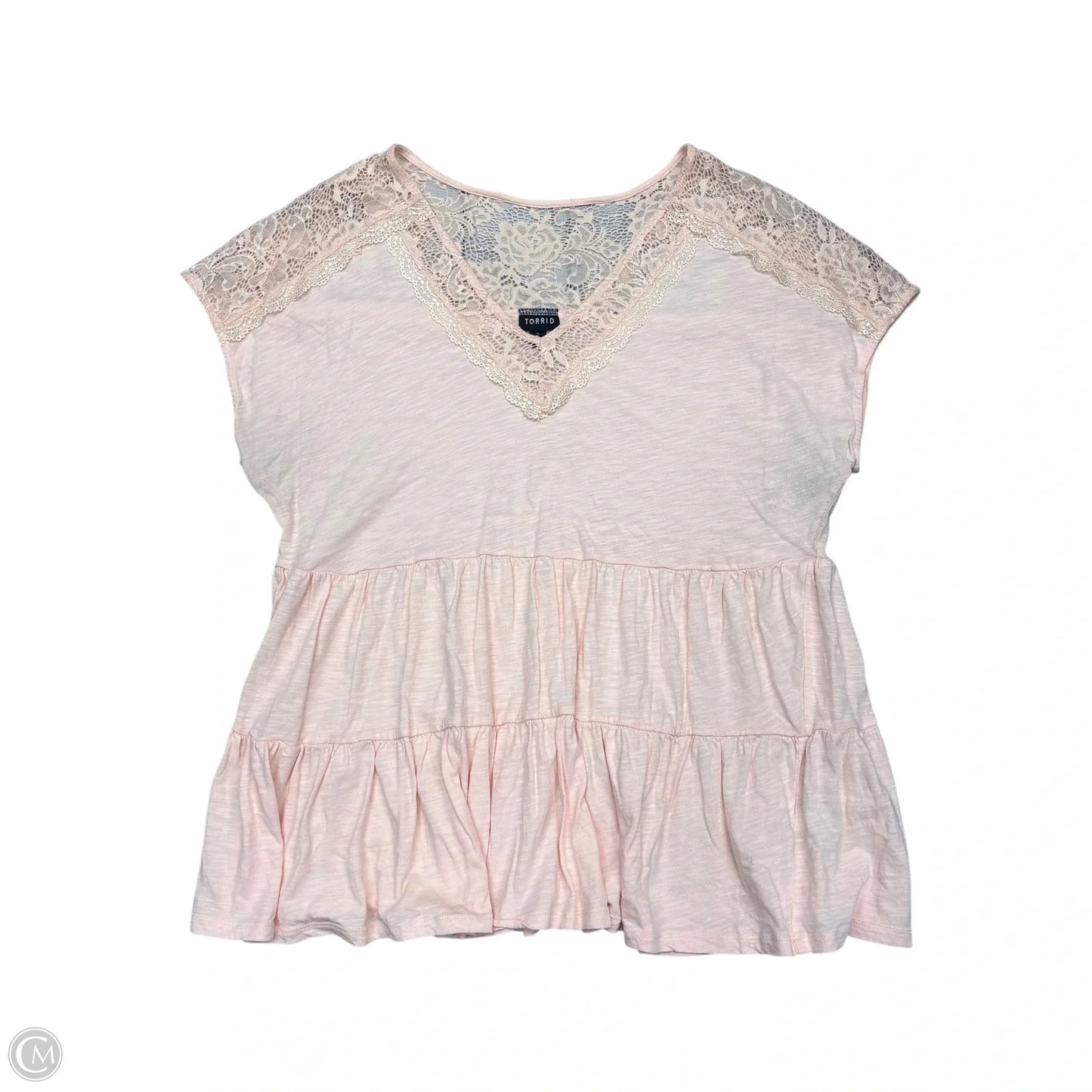 Top Short Sleeve By Torrid In Peach, Size: 2x