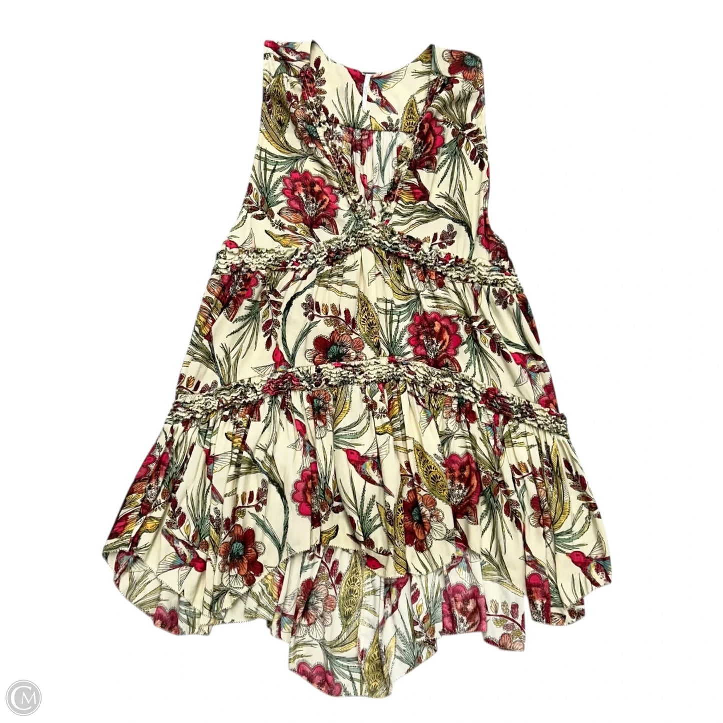 Dress Casual Short By Free People In Cream & Pink, Size: Xs