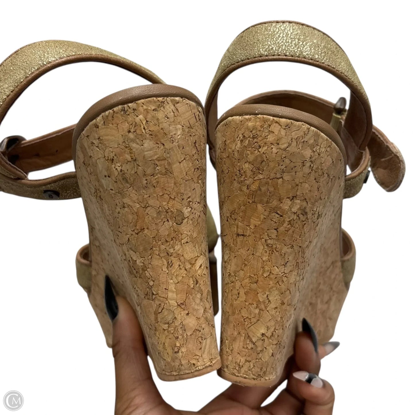 Sandals Designer By Ugg In Gold, Size: 9.5
