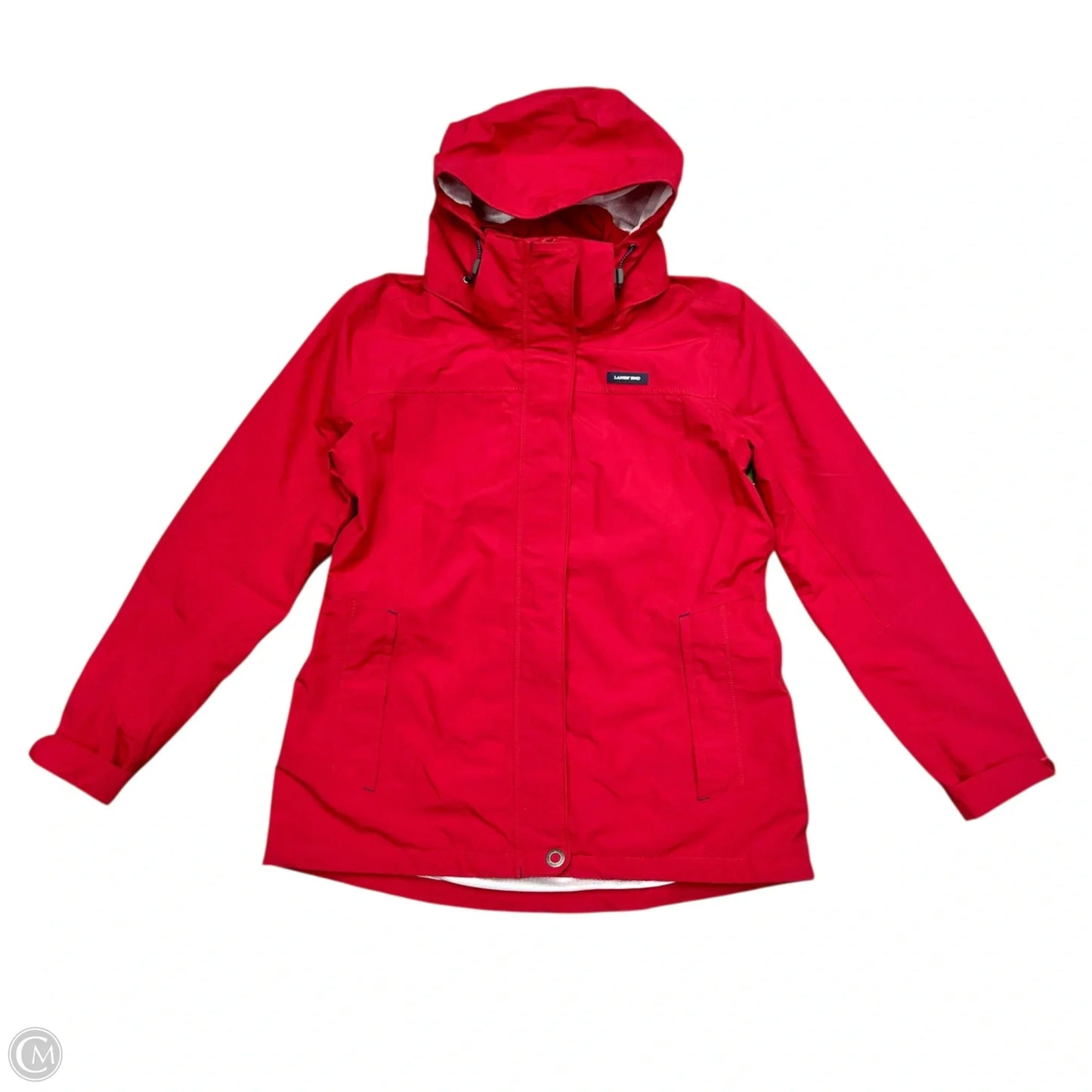 Jacket Windbreaker By Lands End In Red, Size: L