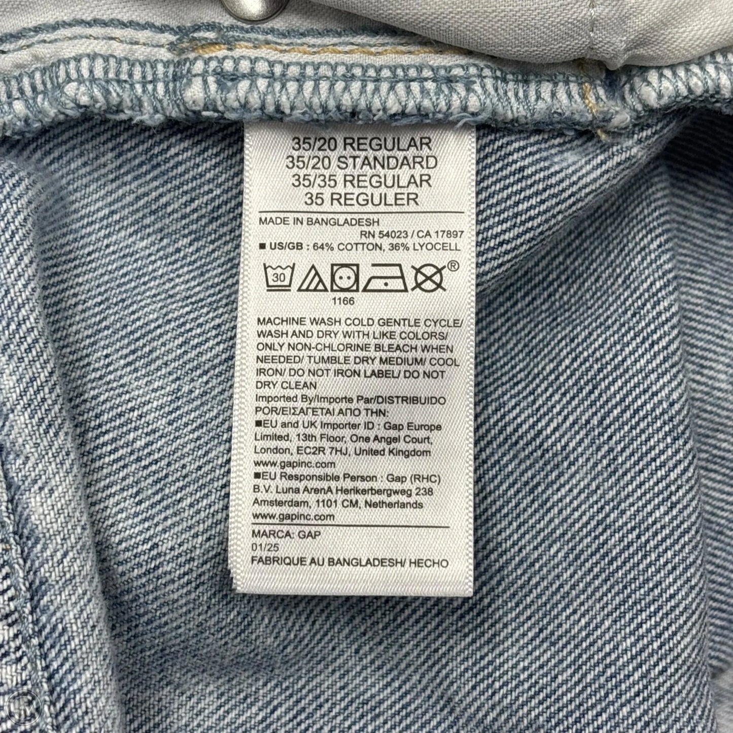 Jeans Wide Leg By Gap In Blue Denim, Size: 20