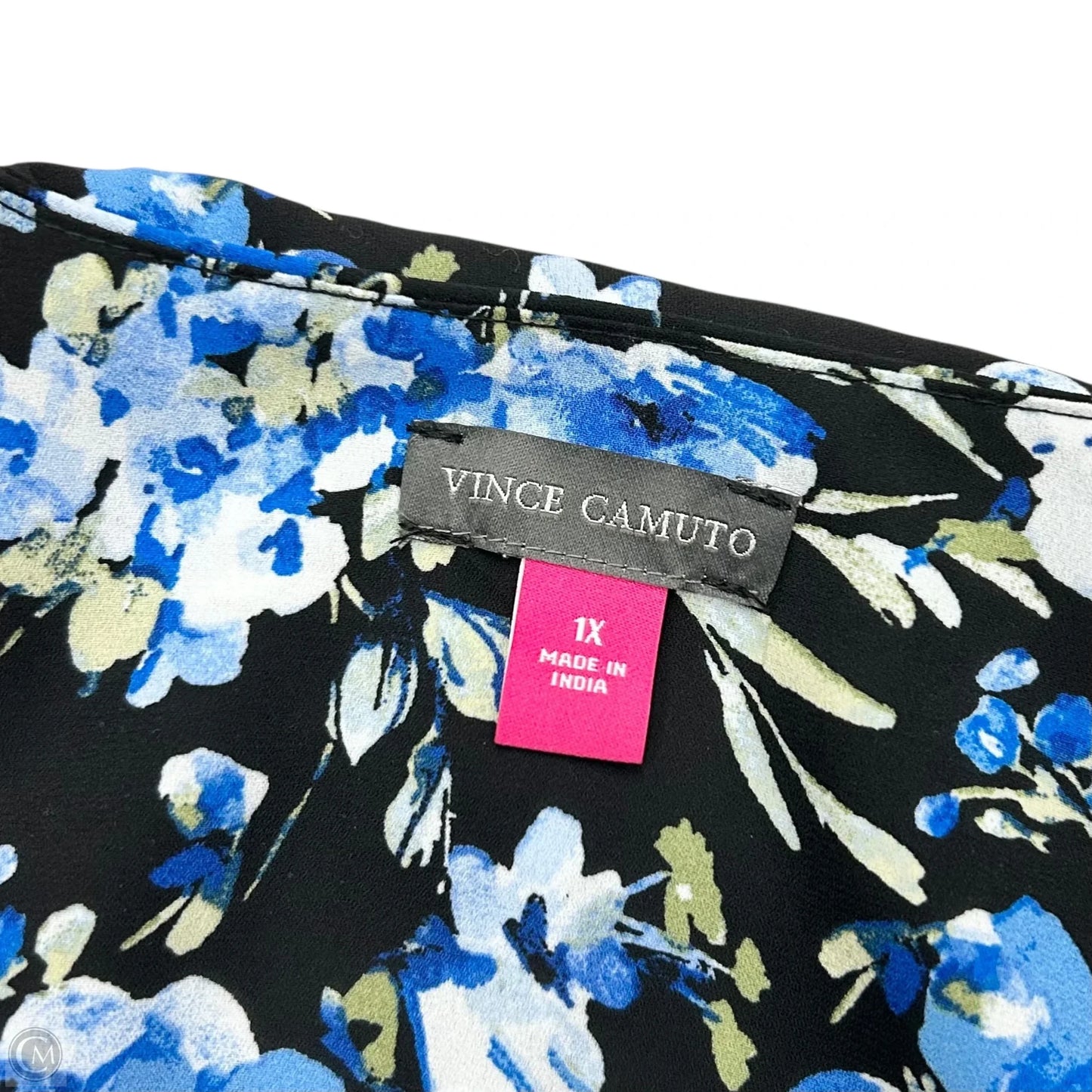 Top Long Sleeve By Vince Camuto In Black & Blue, Size: 1x