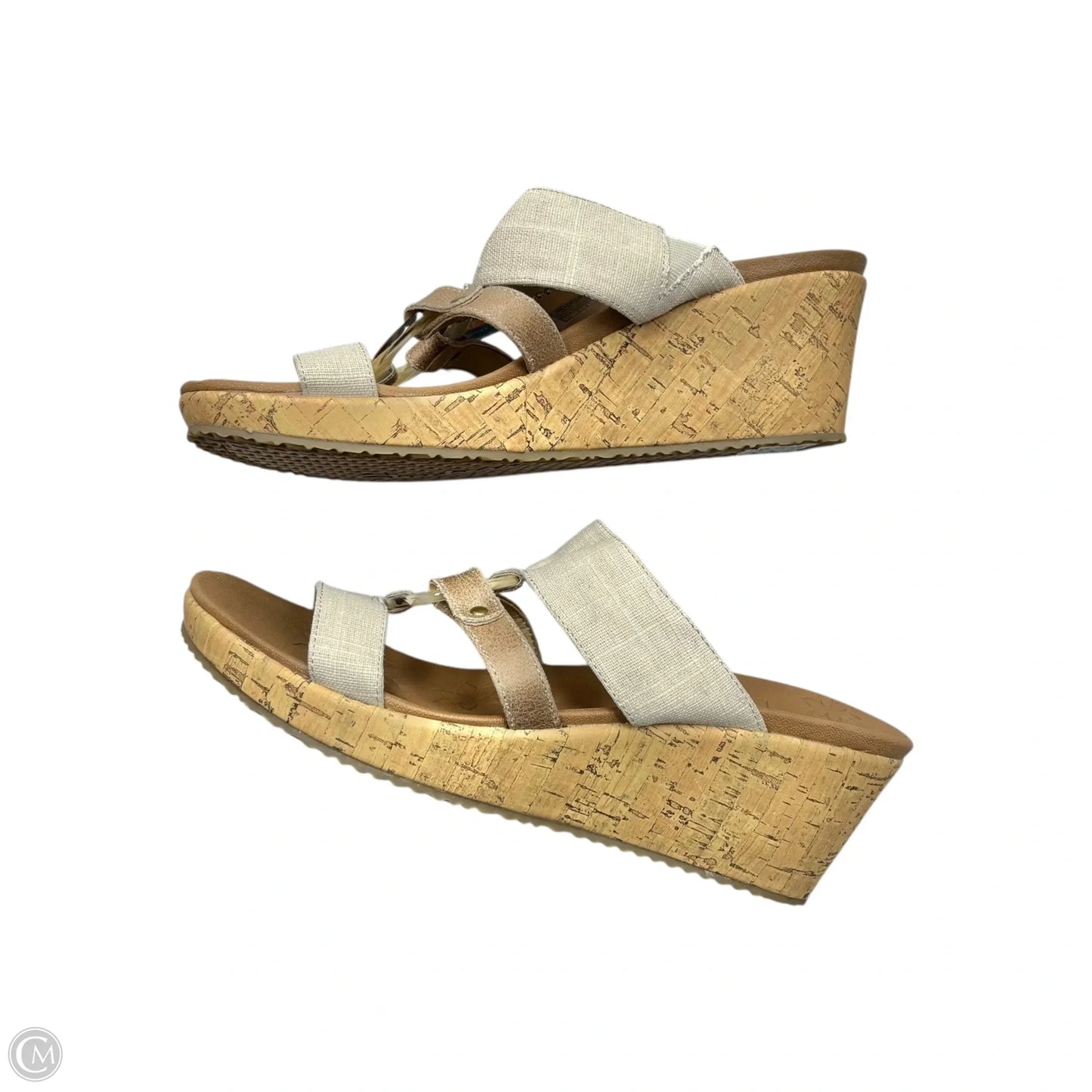 Sandals Heels Wedge By Skechers In Tan, Size: 9.5