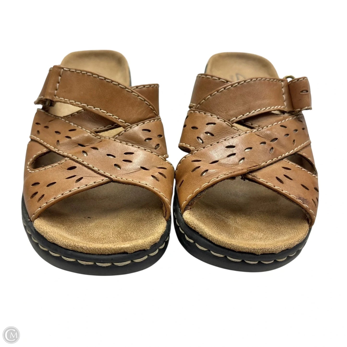 Sandals Flats By Clarks In Tan, Size: 6.5