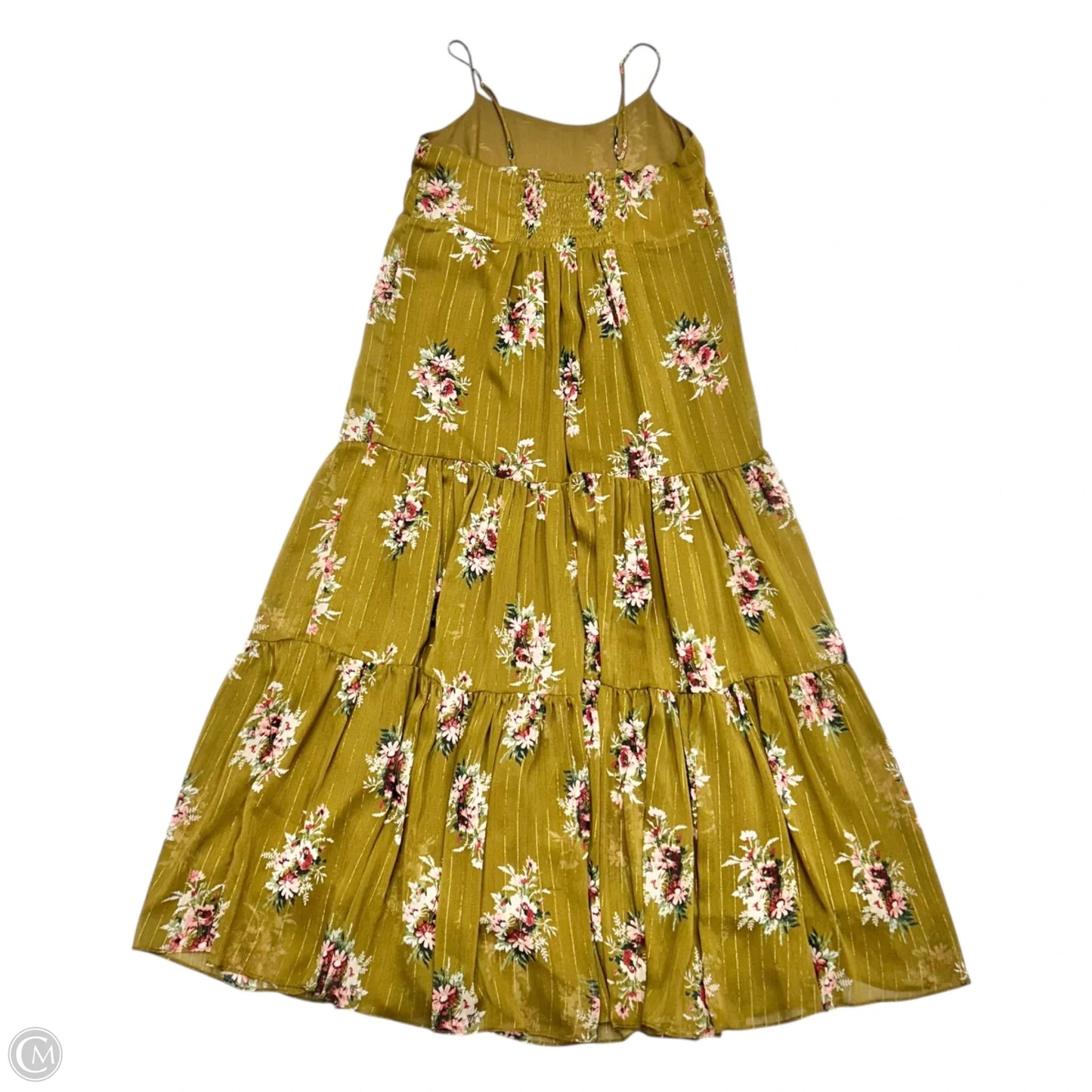 Dress Casual Midi By Madewell In Green & Pink, Size: Xs
