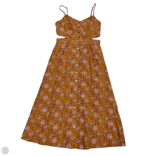 Dress Casual Midi By Madewell In Purple & Tan, Size: Xs