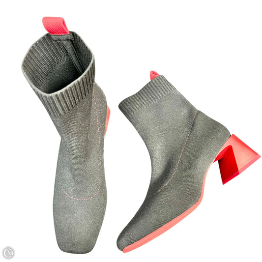 Boots Ankle Heels By Vivaia In Black & Red, Size: 7