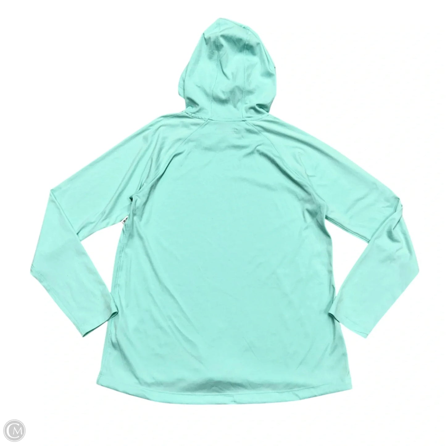 Athletic Top Long Sleeve Hoodie By Under Armour In Aqua, Size: L