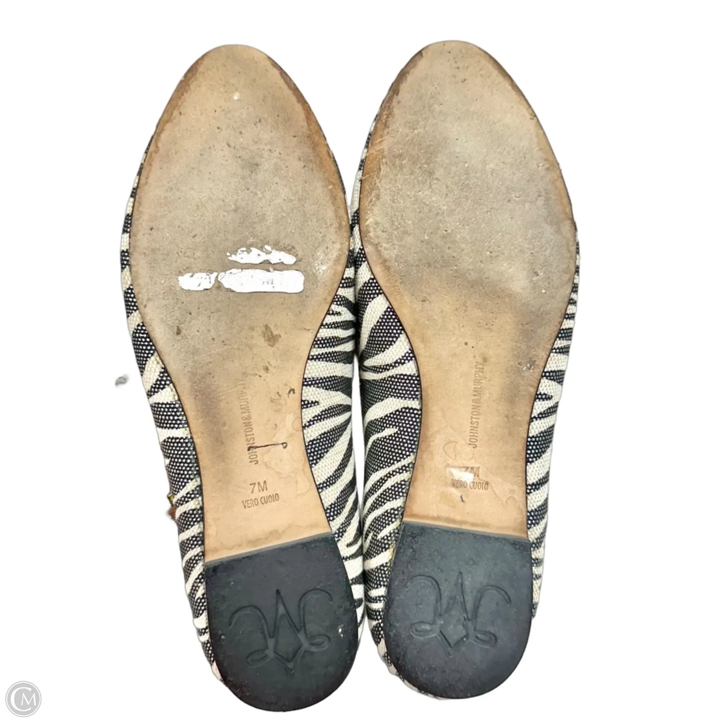 Shoes Flats By Johnston & Murphy In Silver & Tan, Size: 7