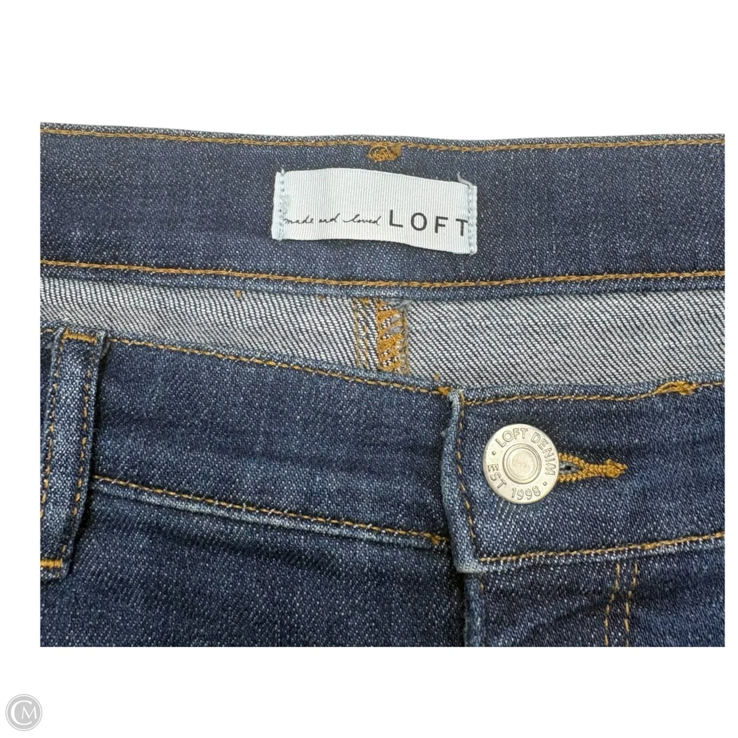 Jeans Cropped By Loft In Blue Denim, Size: 14