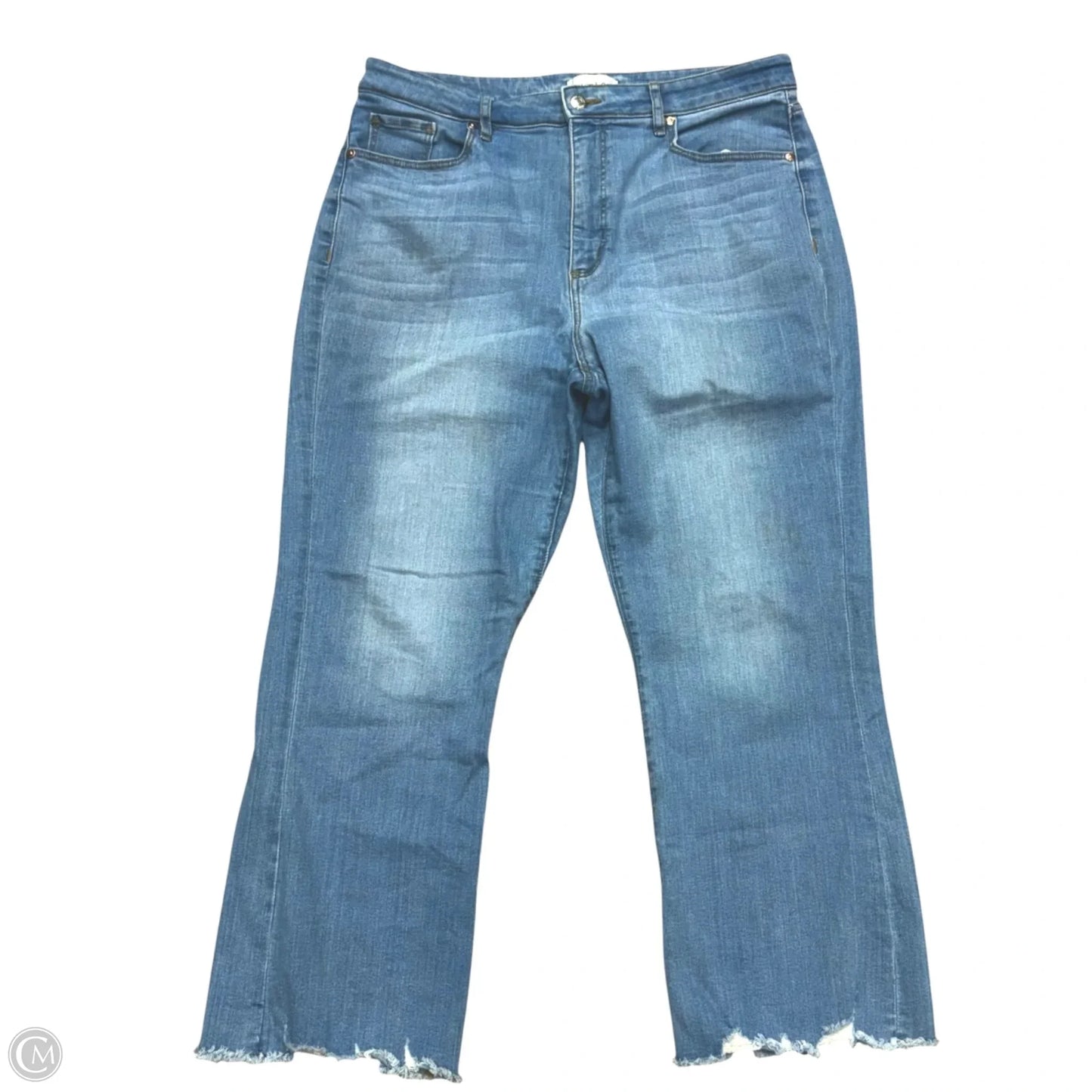 Jeans Cropped By Loft In Blue Denim, Size: 14