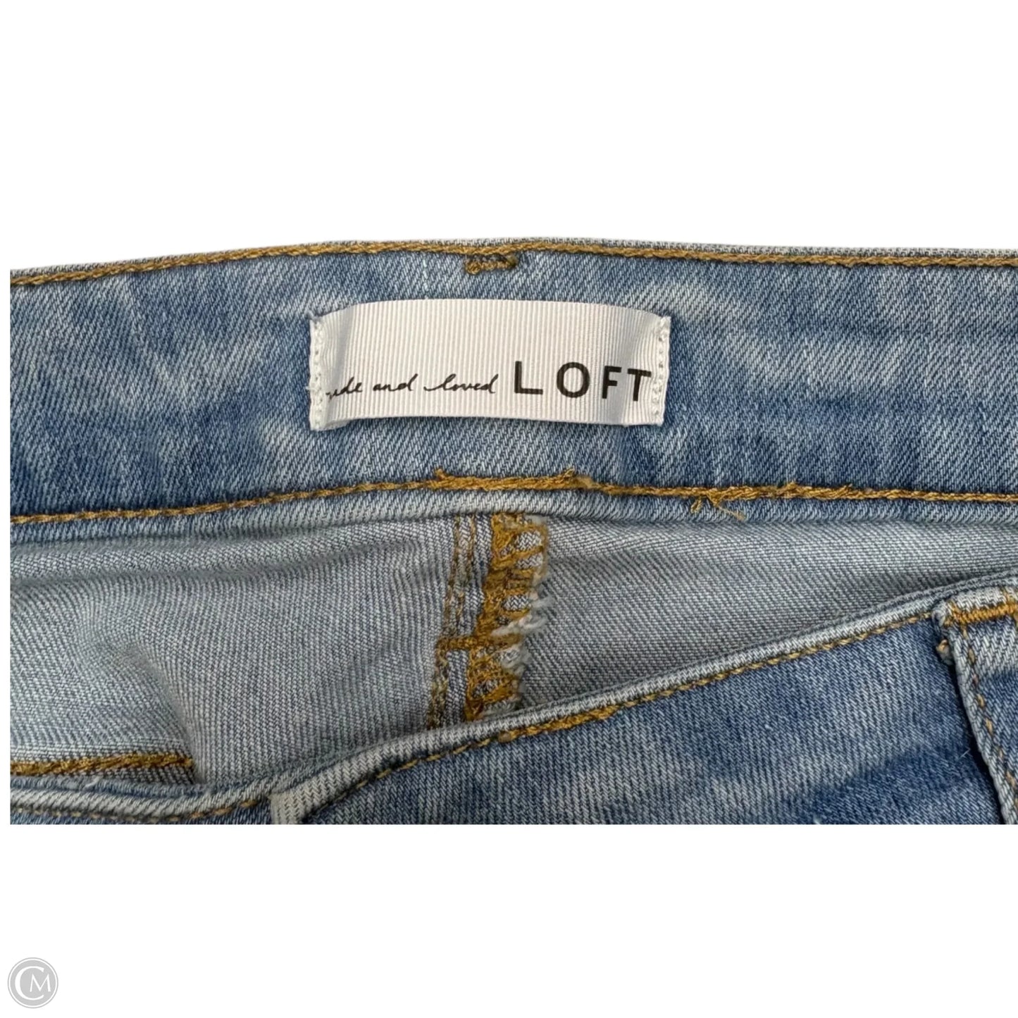 Jeans Cropped By Loft In Blue Denim, Size: 14