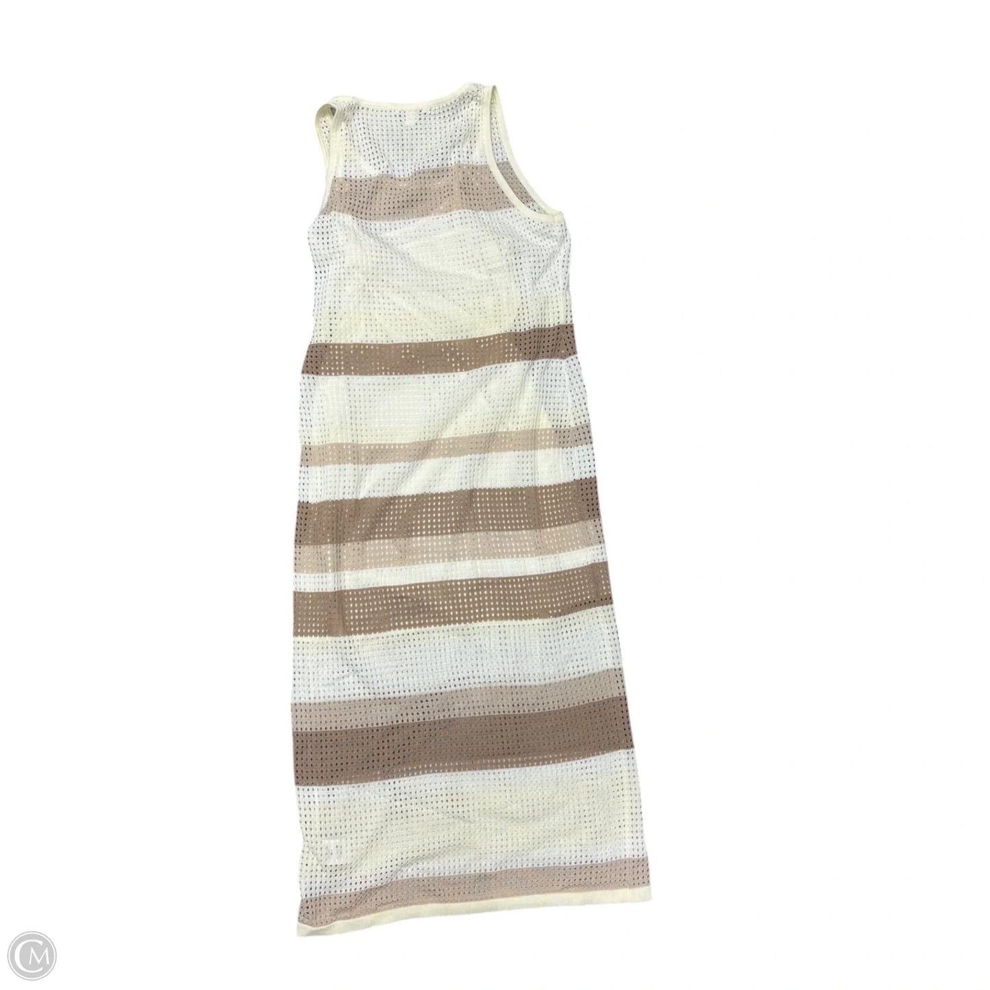 Dress Casual Midi By Bar Iii In Tan & White, Size: L