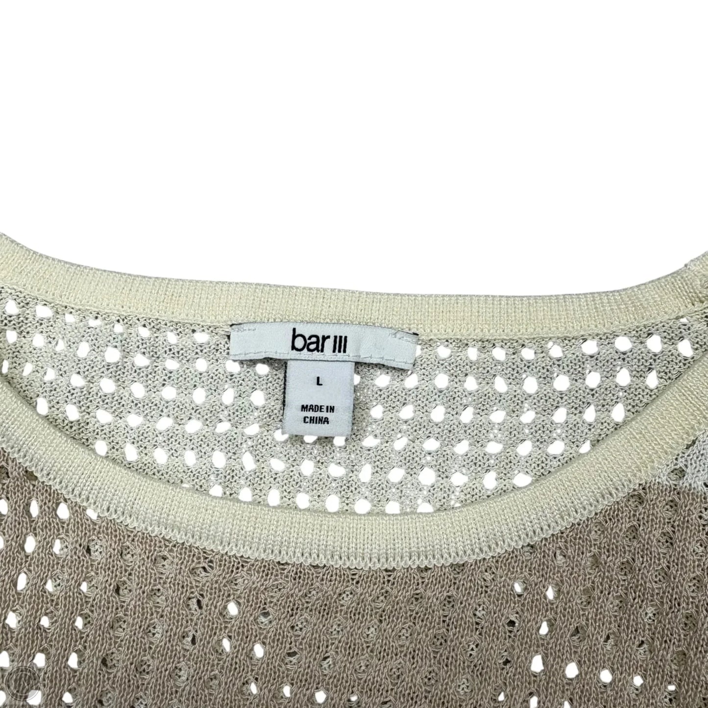 Dress Casual Midi By Bar Iii In Tan & White, Size: L