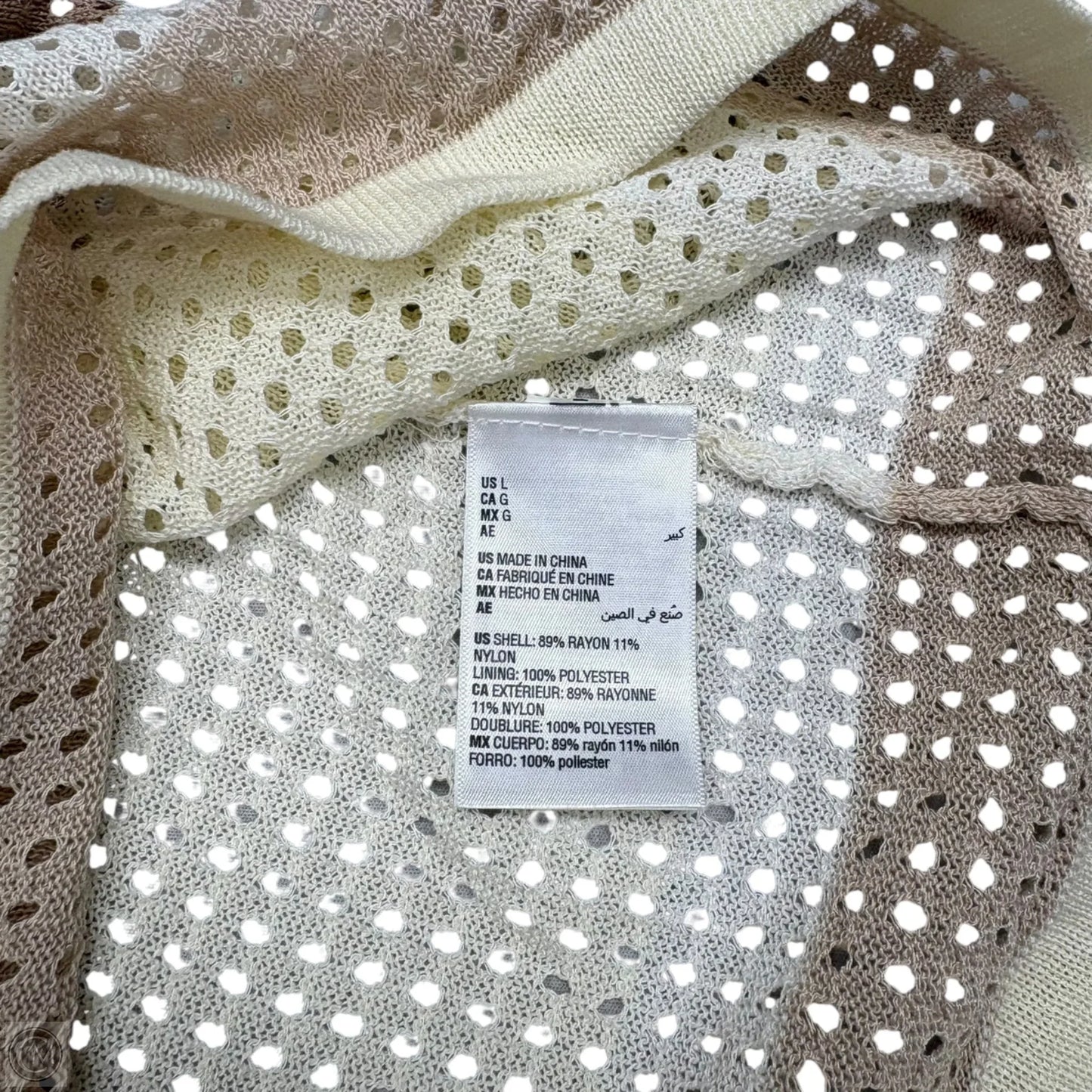 Dress Casual Midi By Bar Iii In Tan & White, Size: L