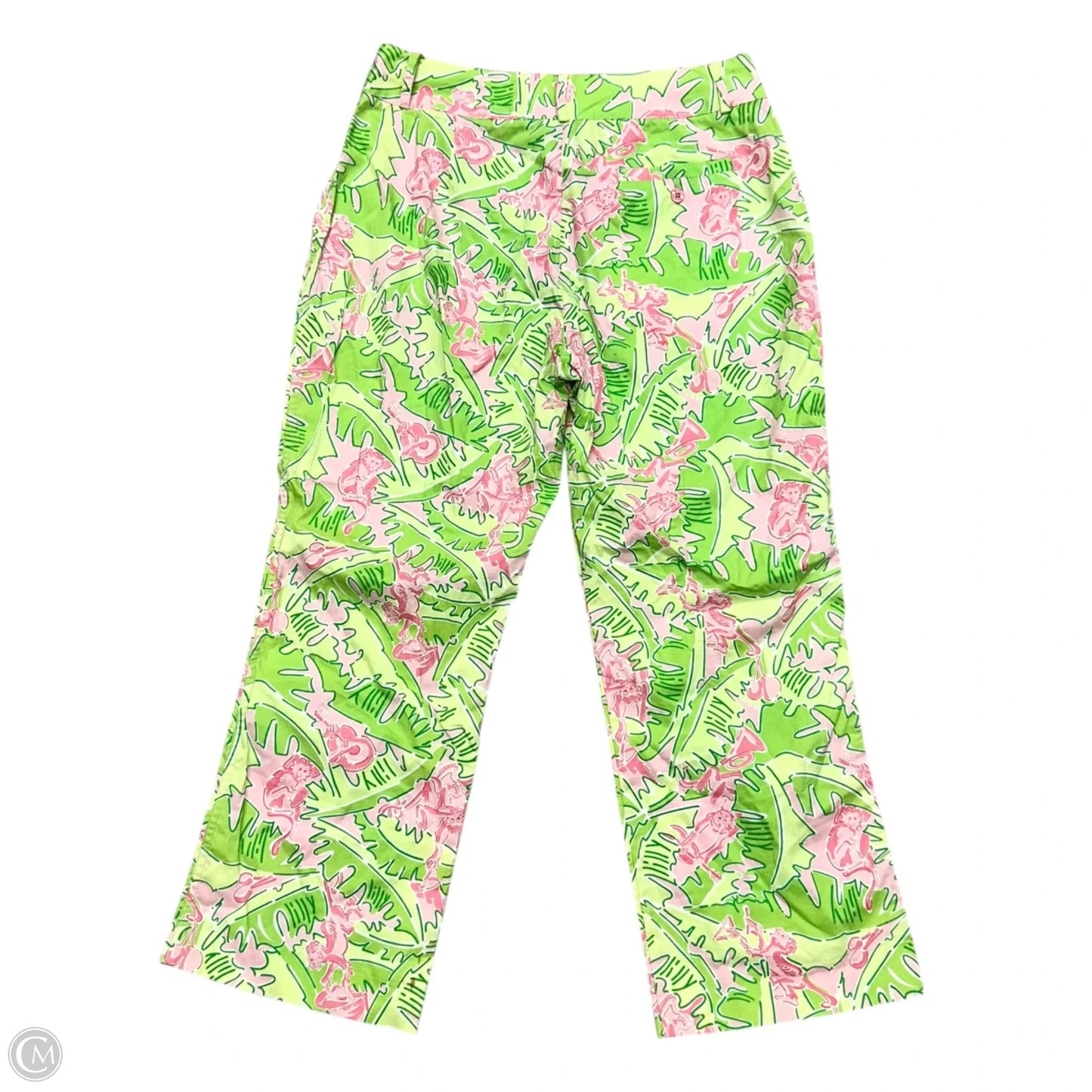 Pants Designer By Lilly Pulitzer In Green & Pink, Size: 4