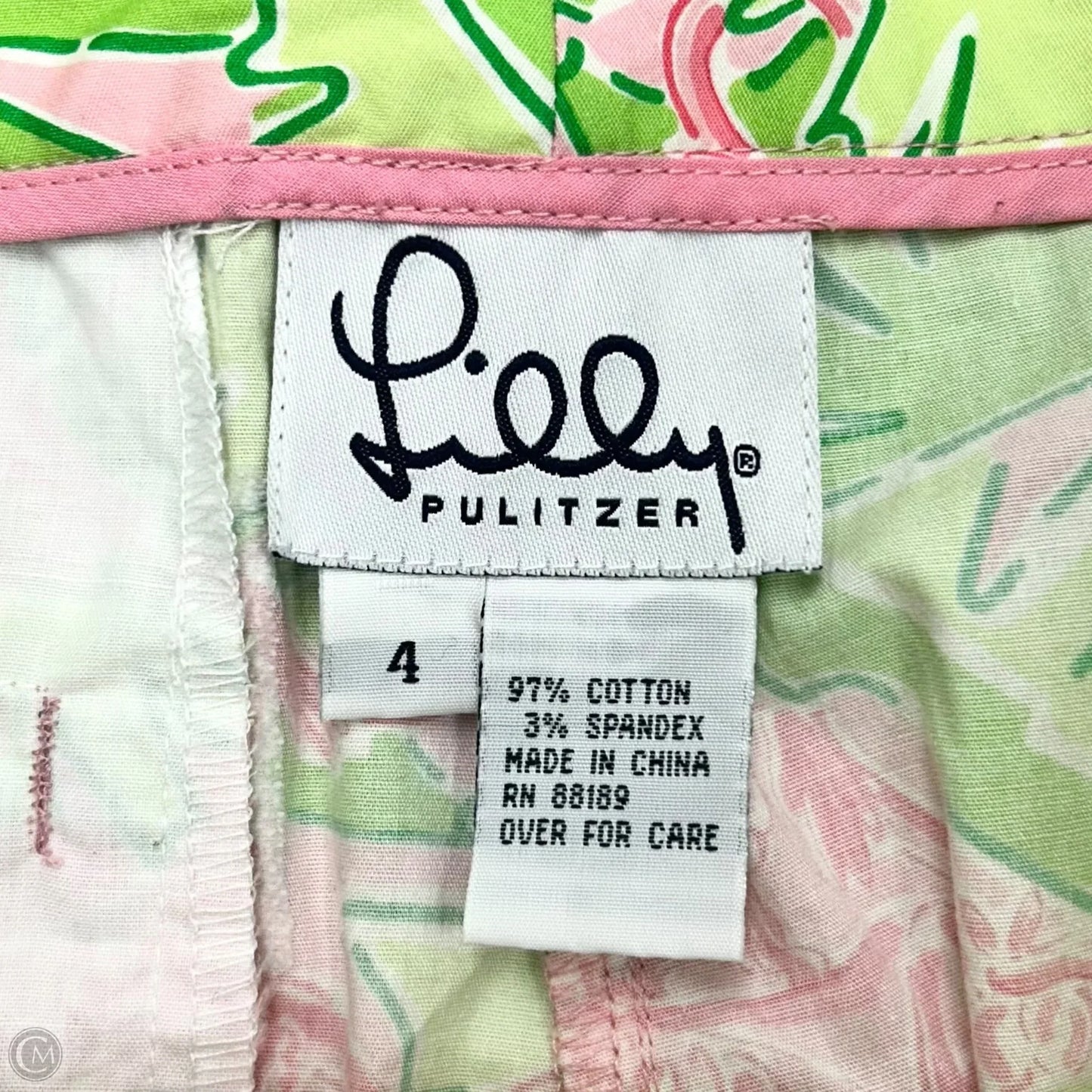 Pants Designer By Lilly Pulitzer In Green & Pink, Size: 4