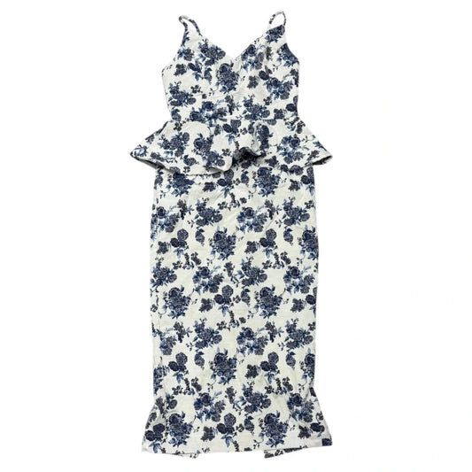 Dress Casual Midi By En Saison In Blue & White, Size: S