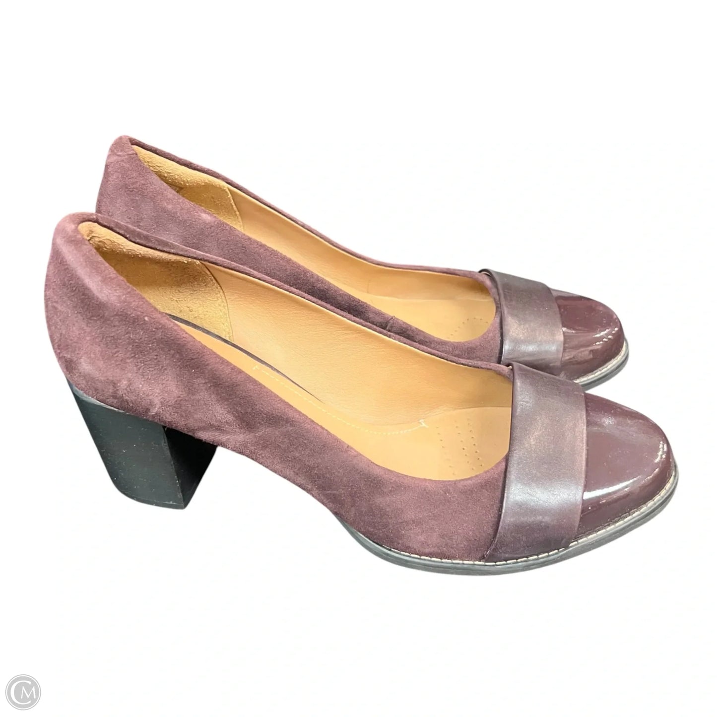 Shoes Heels Block By Clarks In Maroon, Size: 10