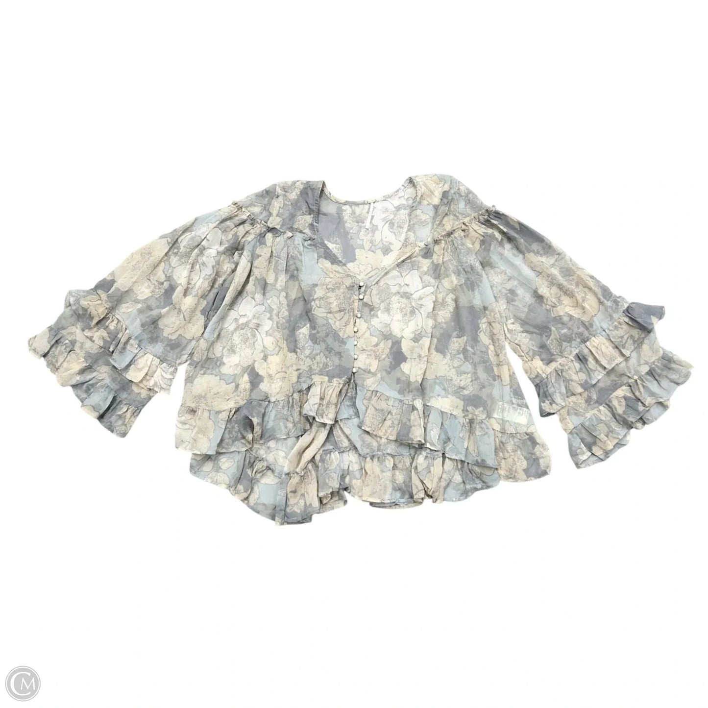 Top Long Sleeve By Free People In Grey & Tan, Size: S