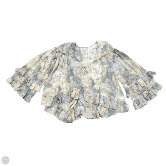 Top Long Sleeve By Free People In Grey & Tan, Size: S