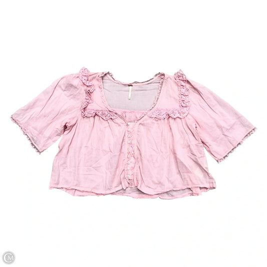 Top Short Sleeve By Free People In Pink, Size: S