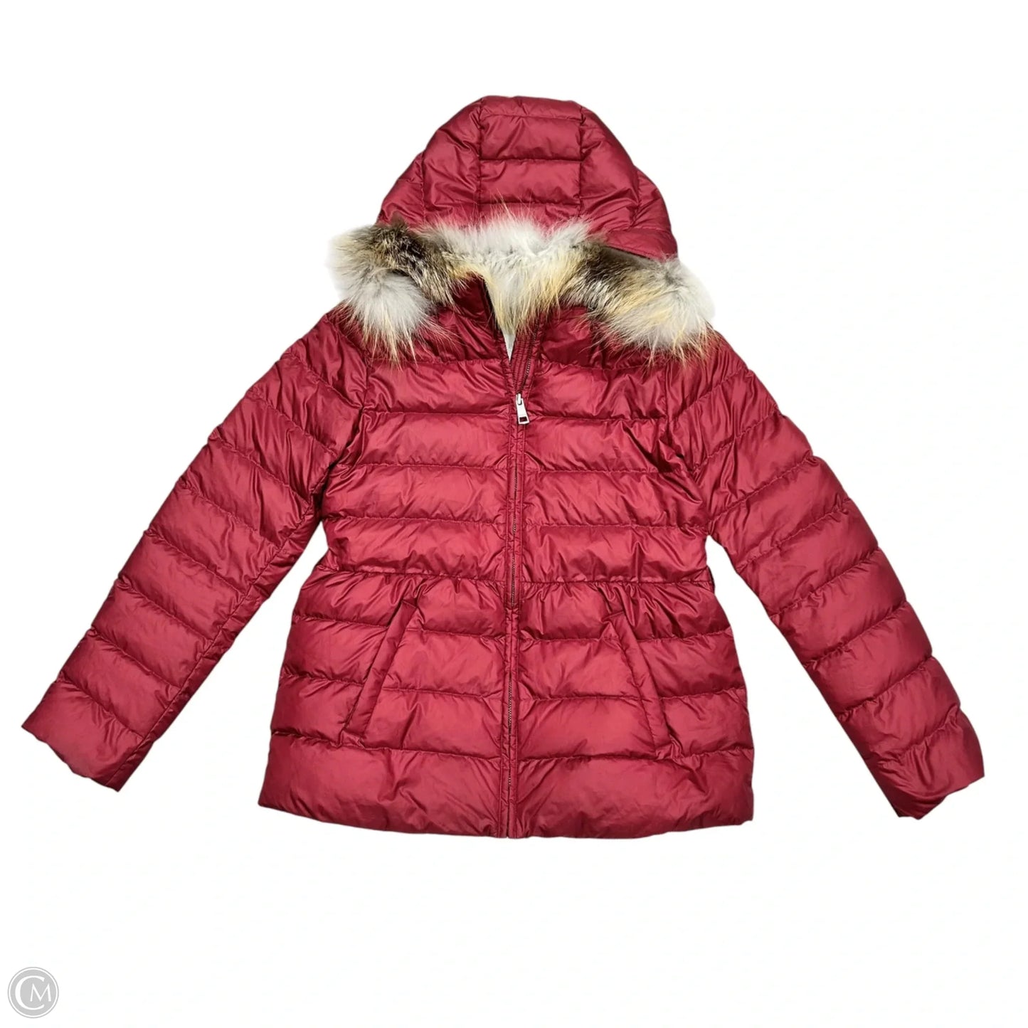 Coat Luxury Designer By Burberry In Red, Size: Xs