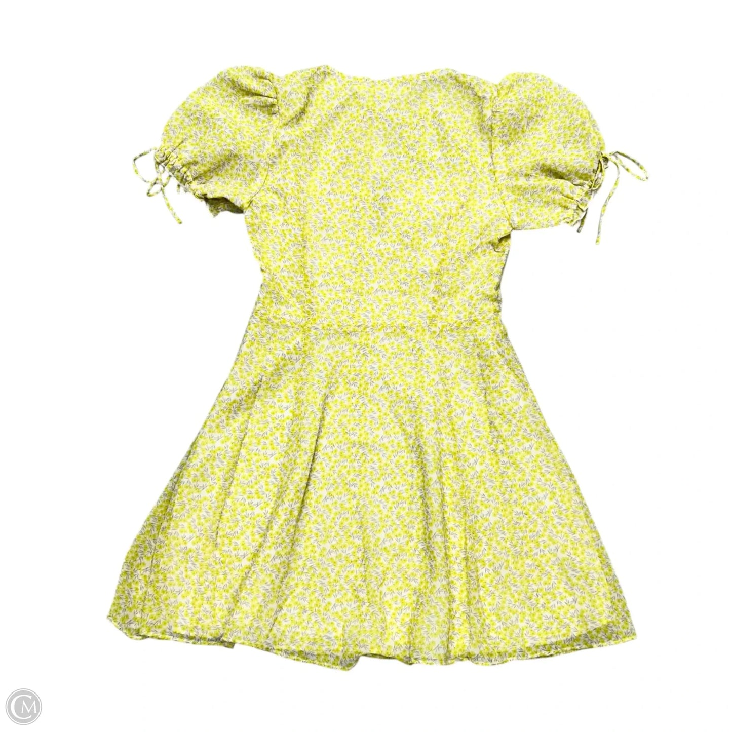 Dress Casual Short By Astr The Label In White & Yellow, Size: S