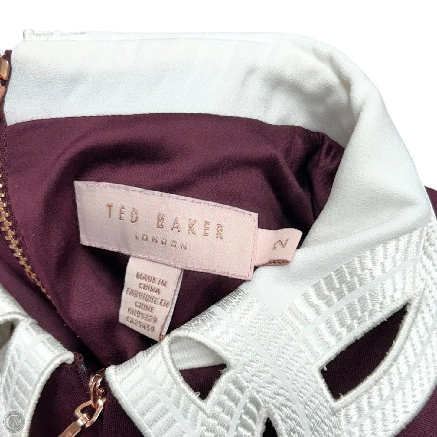 Dress Work By Ted Baker In Maroon, Size: S