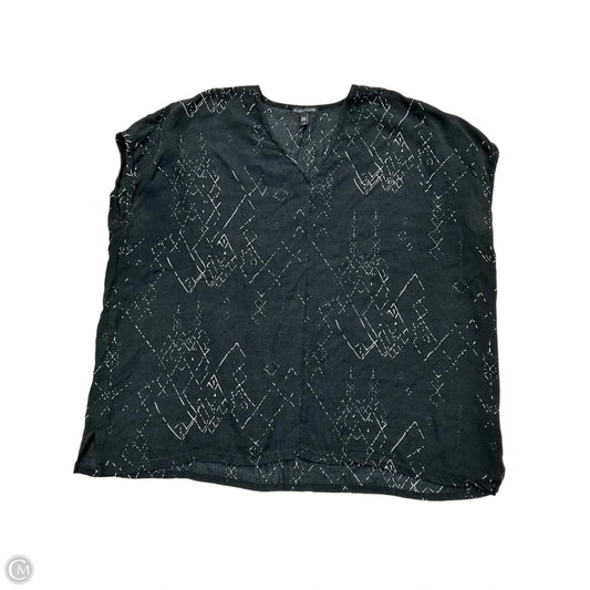 Top Short Sleeve By Eileen Fisher In Black & White, Size: L