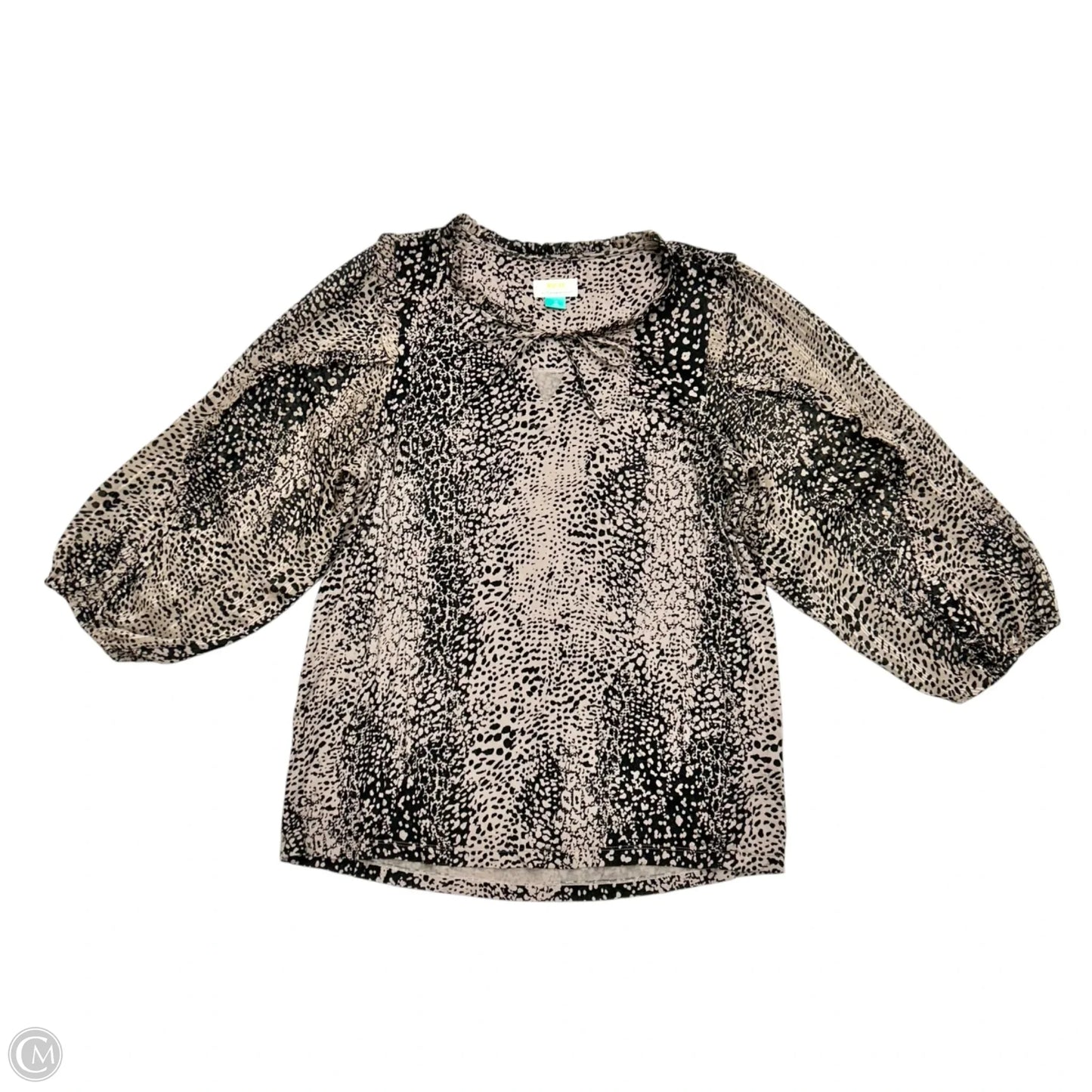 Top Long Sleeve By Maeve In Black & Brown, Size: 1x