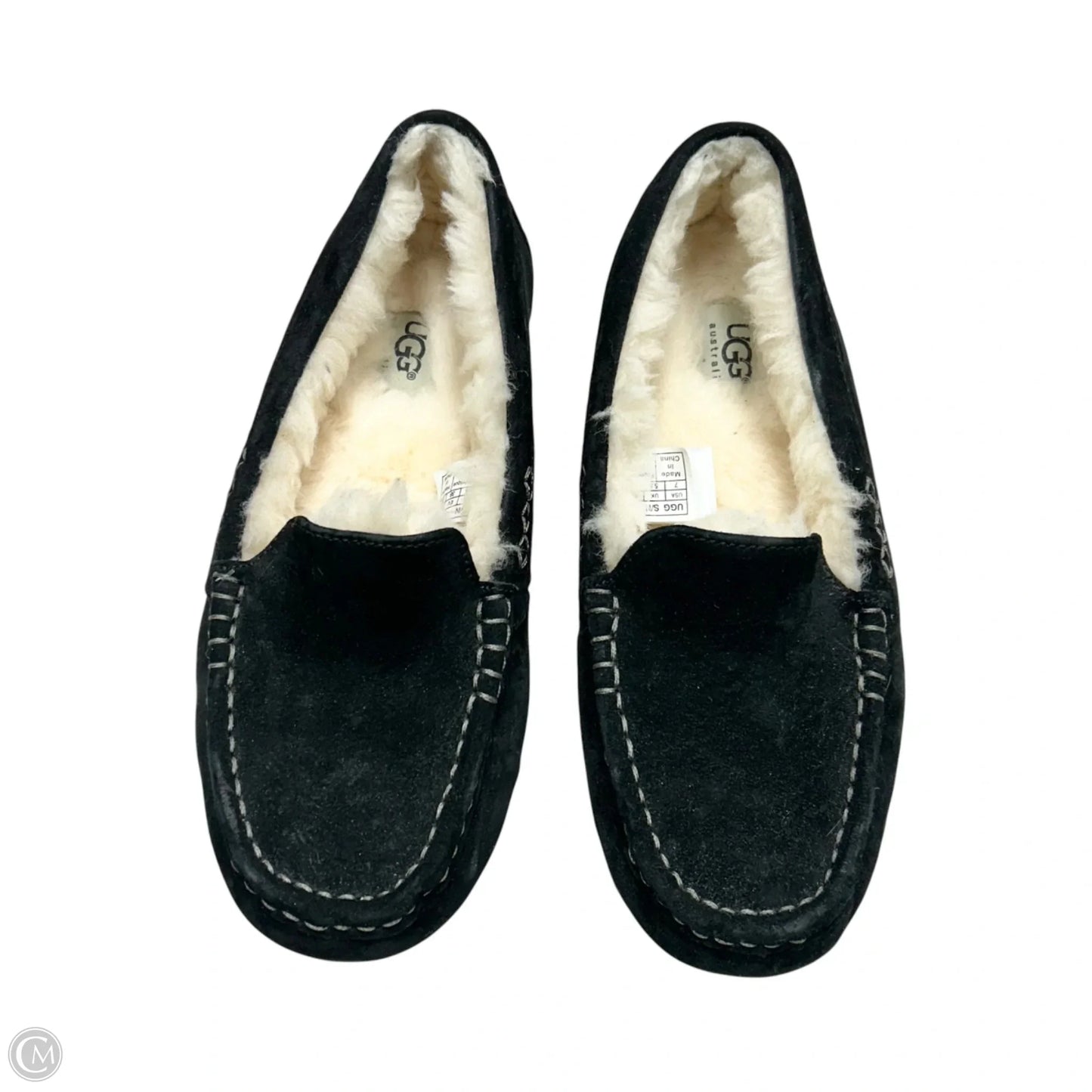 Slippers Designer By Ugg In Black, Size: 7