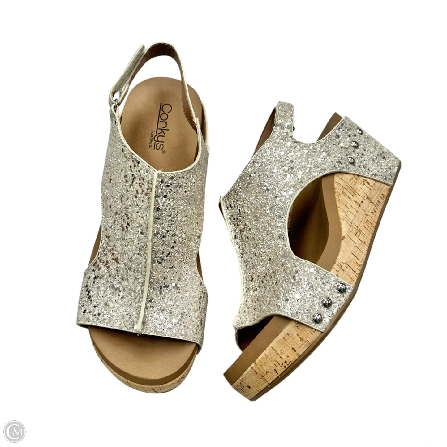 Sandals Heels Wedge By Corkys In Gold, Size: 11